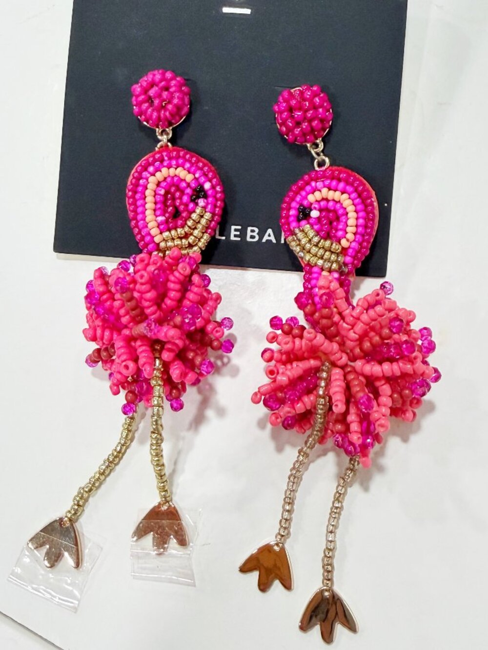 BaubleBar Beaded Flamingo Drop Earrings